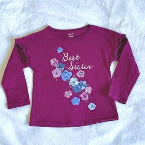 Carter's "Best Sister" Ruffle Sleeve Tee Magenta 2T